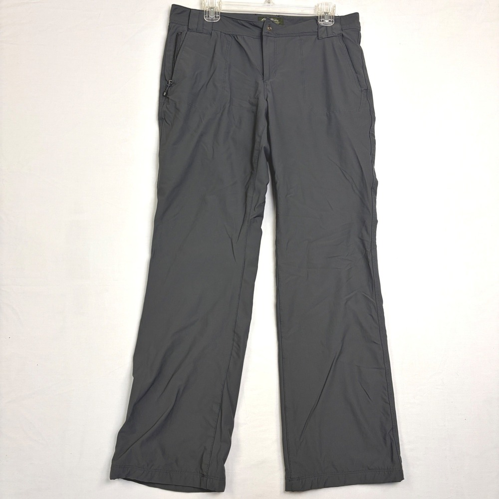 Eddie Bauer Womens 10 Gray Fleece Lined Hiking Pants Straight Leg Outdoor 33/32